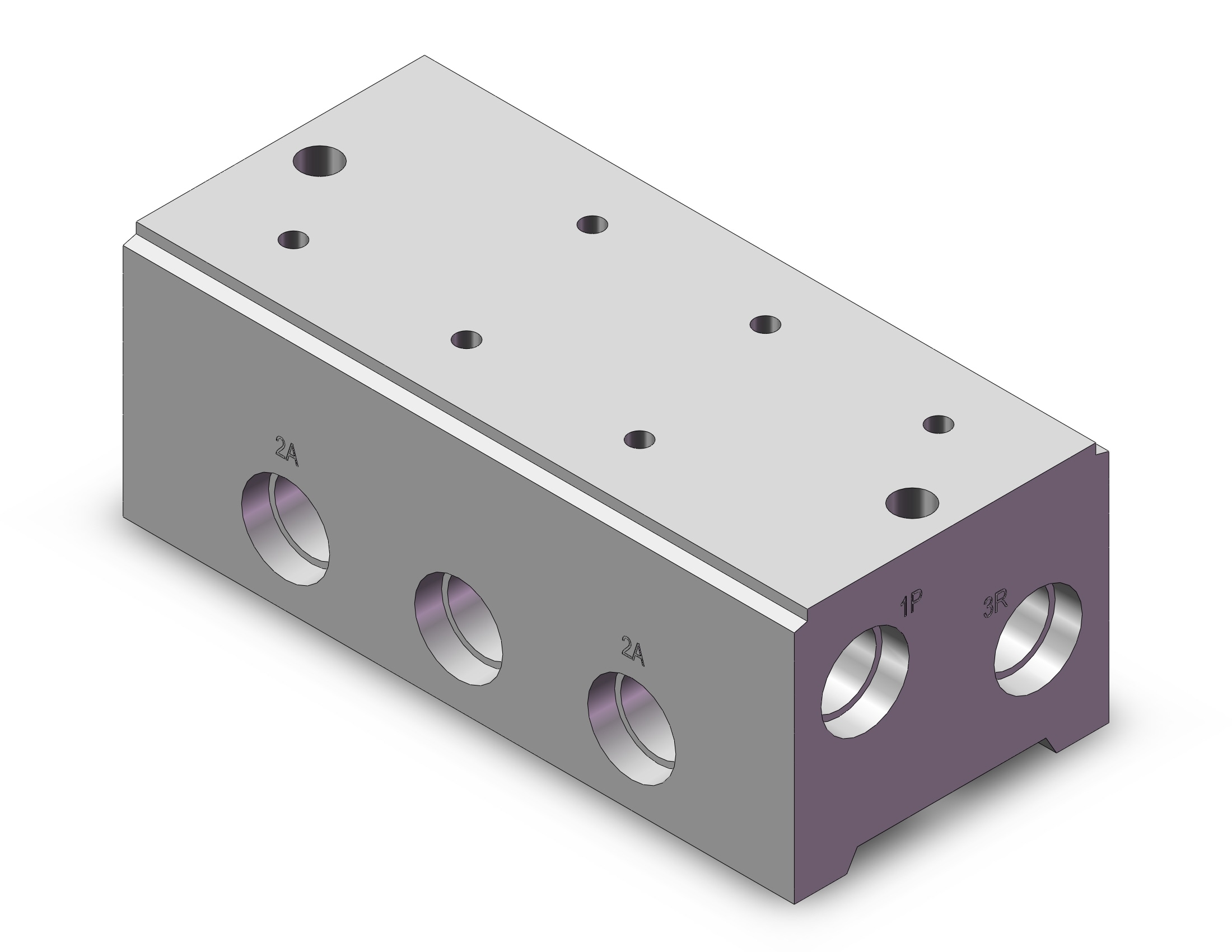 SMC VV3PA5-41-031-03T manifold base, 3 PORT AIR-PILOTED VALVE