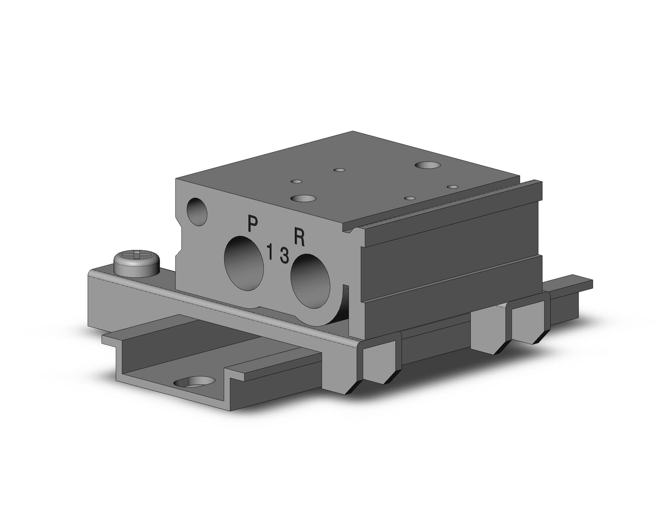 SMC VV3QZ12-02C-D-00N-Q manifold, VV3QZ* MANIFOLD VQZ 3-PORT