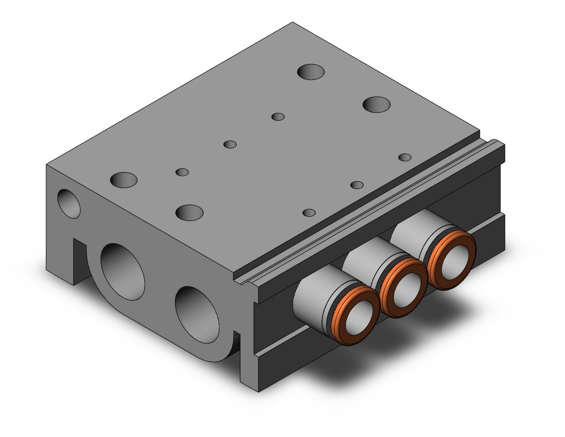 SMC VV3QZ15-03C6C-R vqz100 base mounted manifold, 3 PORT SOLENOID VALVE