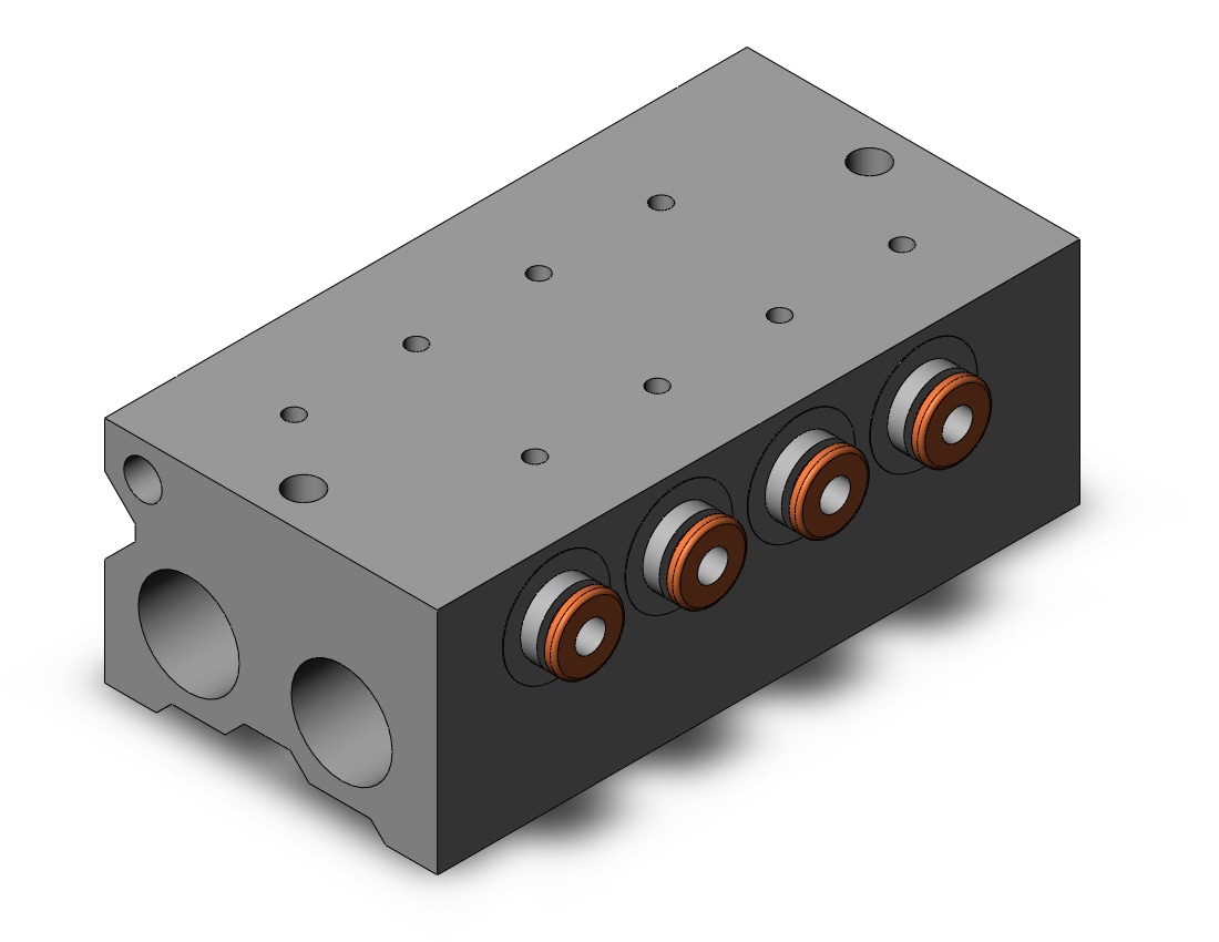 SMC VV3QZ25-04C4C-R manifold, VV3QZ* MANIFOLD VQZ 3-PORT