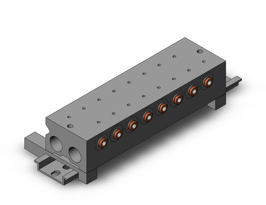 SMC VV3QZ25-08N3TC-D mfld, base mount, vqz200, VV3QZ* MANIFOLD VQZ 3-PORT