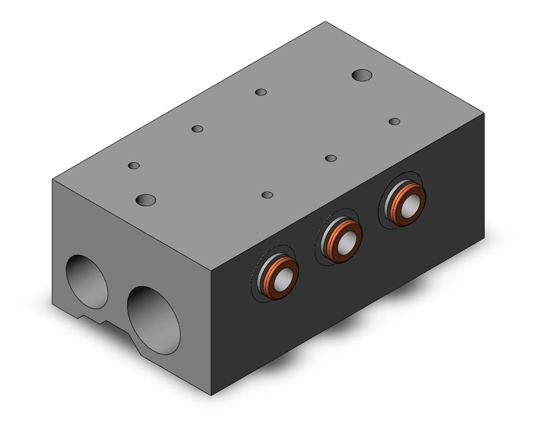 SMC VV3QZ35-03N7TC-Q manifold, VV3QZ* MANIFOLD VQZ 3-PORT