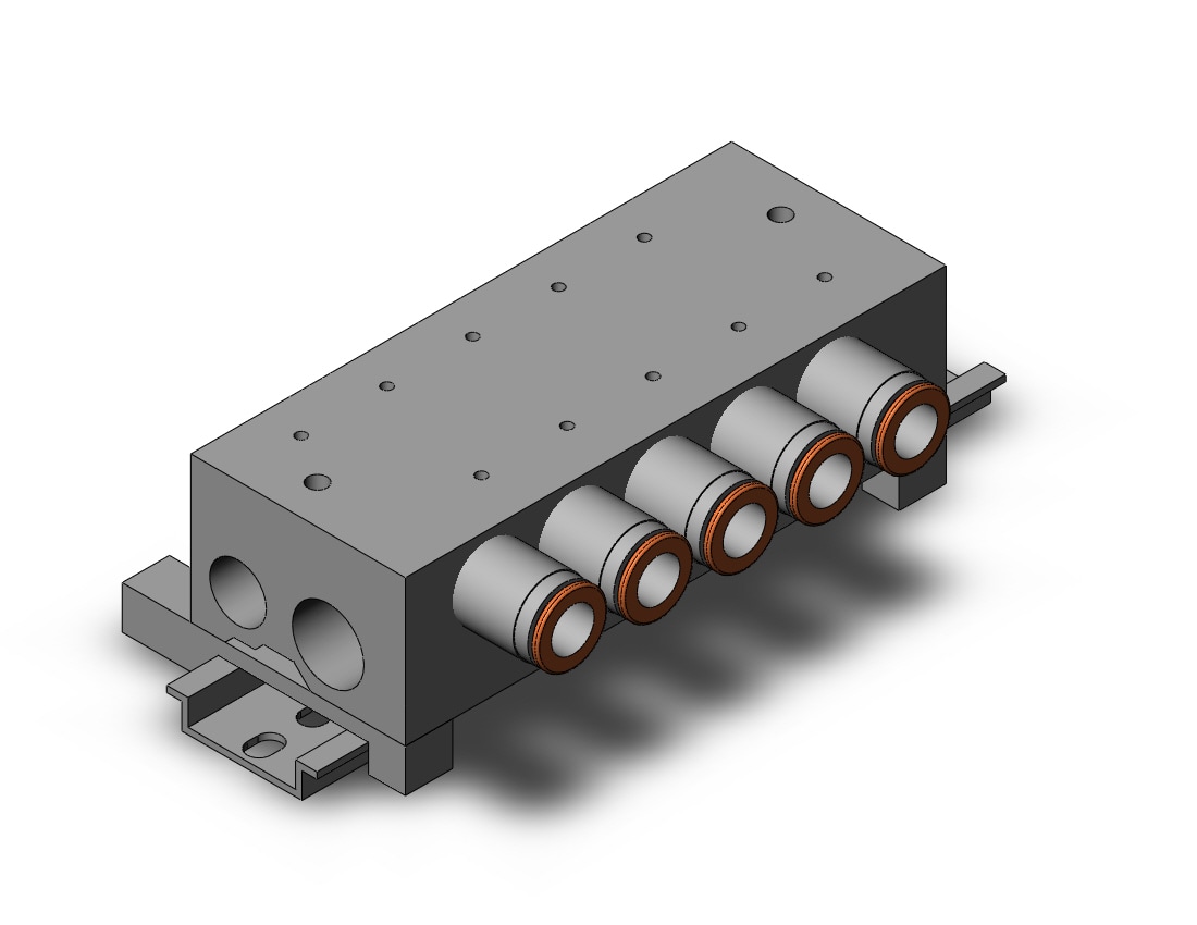 SMC VV3QZ35-05C10C-D manifold, VV3QZ* MANIFOLD VQZ 3-PORT