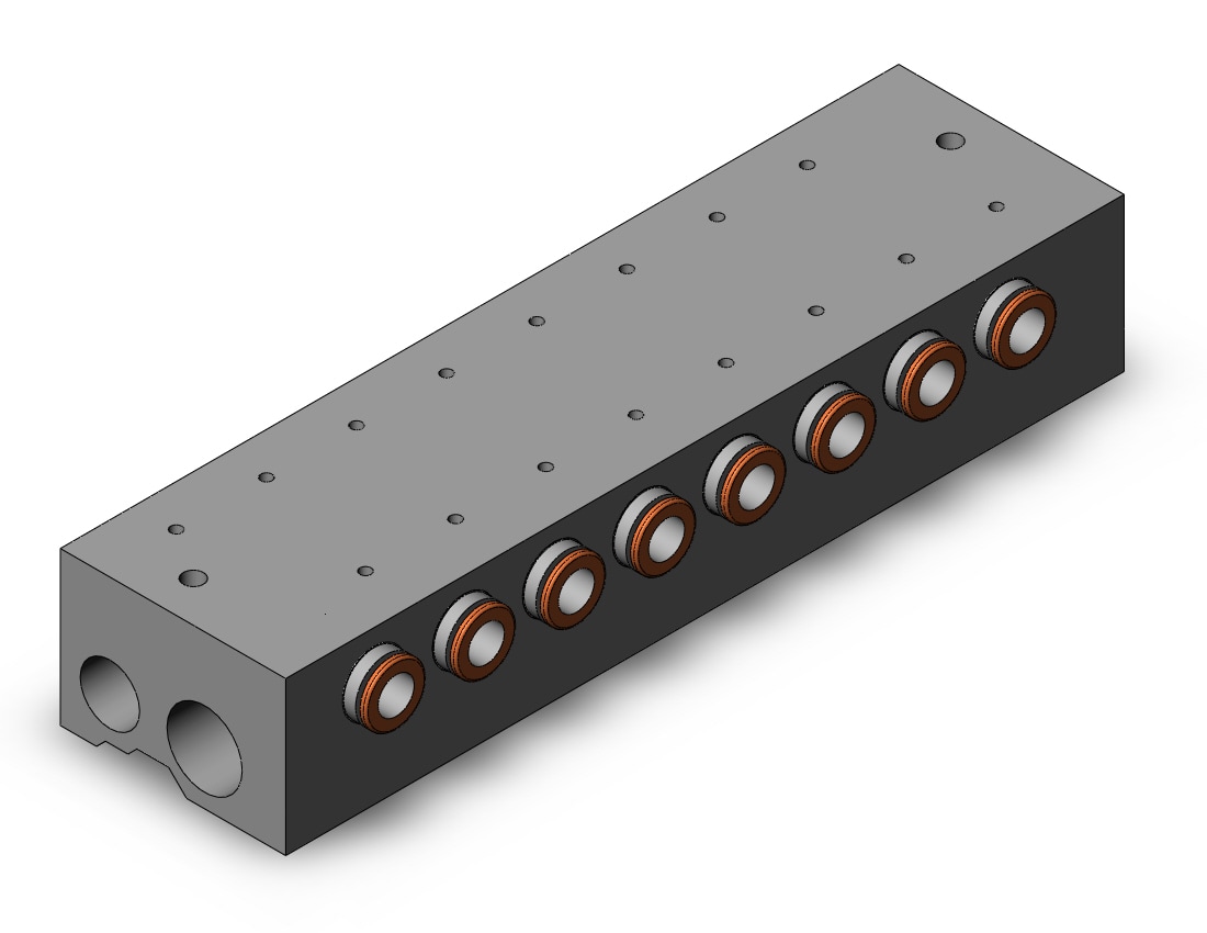 SMC VV3QZ35-08N9TC manifold, VV3QZ* MANIFOLD VQZ 3-PORT