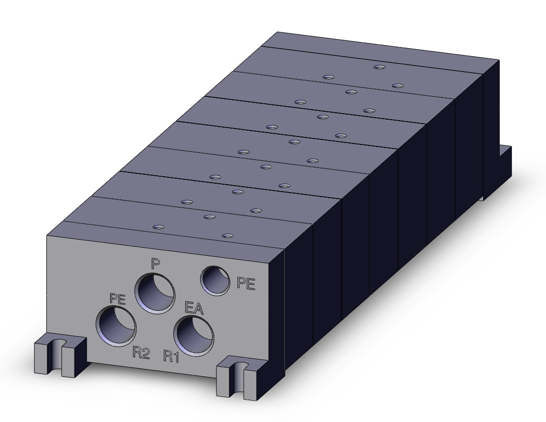 SMC VV5FR2-10-071-02 7 sta. mfld, non plug-in type, 4/5 PORT SOLENOID VALVE