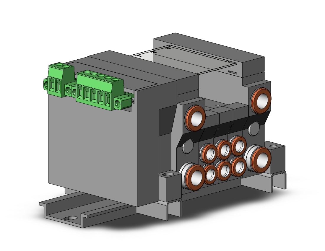 SMC VV5Q11-03N7SQ-BDN mfld, plug-in w/check valve, VV5Q* MANIFOLD VQ 4/5 PORT