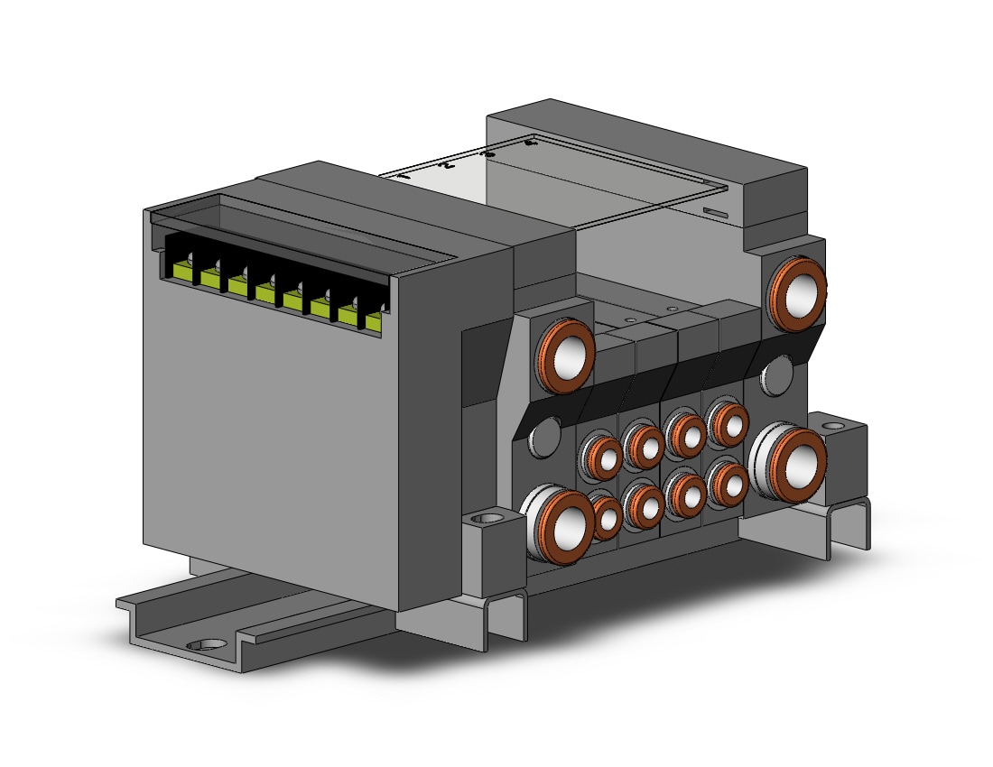 SMC VV5Q11-04C4SZB-DN mfld, plug-in, vq1000, VV5Q* MANIFOLD VQ 4/5 PORT