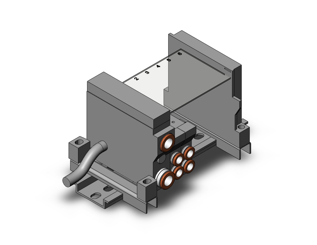 SMC VV5Q11-06C6L1-BDN mfld, plug-in w/check valves, VV5Q* MANIFOLD VQ 4/5 PORT