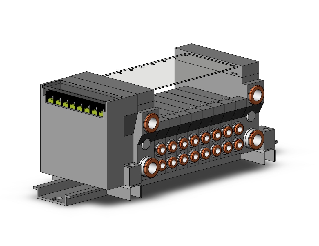 SMC VV5Q11-08C4SZB-DN mfld, plug-in, vq1000, VV5Q* MANIFOLD VQ 4/5 PORT