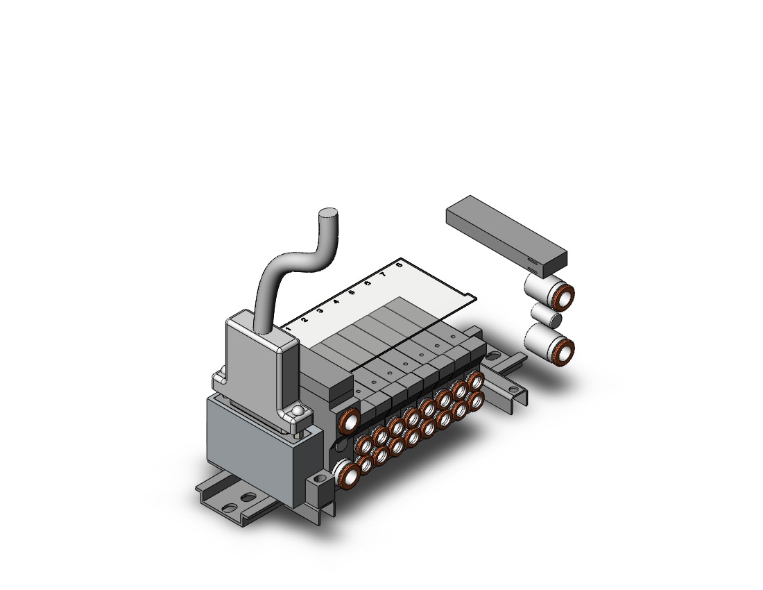 SMC VV5Q11-08N7FU3-DN-Q mfld, plug-in, vq1000, VV5Q* MANIFOLD VQ 4/5 PORT