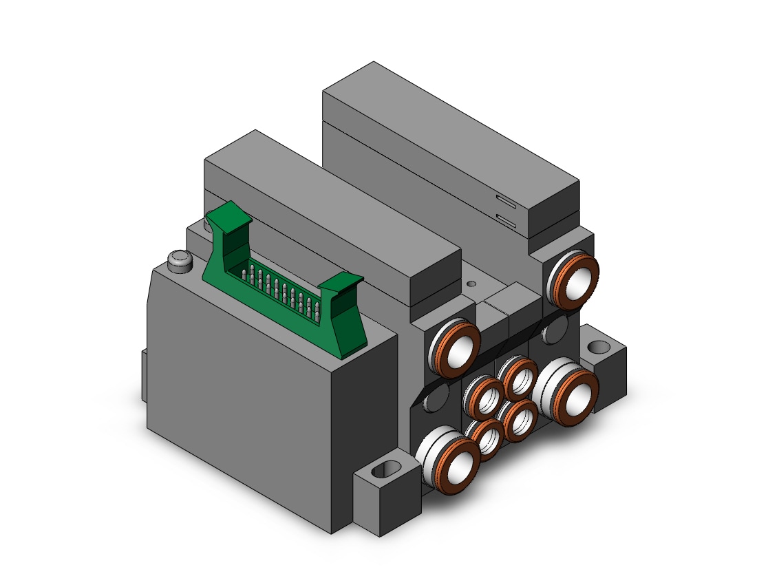 SMC VV5Q11-08N7G0-BS mfld, plug-in w/check valves, VV5Q* MANIFOLD VQ 4/5 PORT