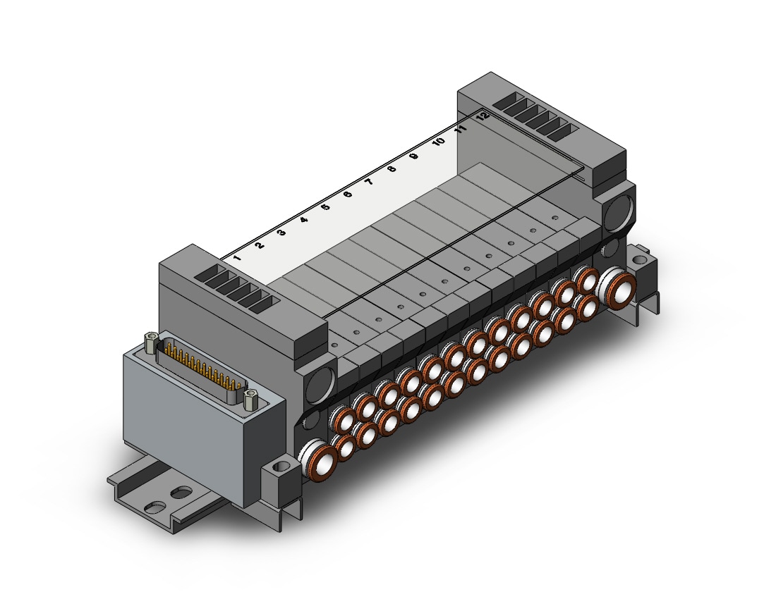 SMC VV5Q11-12C6FU0-DNS mfld, plug-in, vq1000, VV5Q* MANIFOLD VQ 4/5 PORT