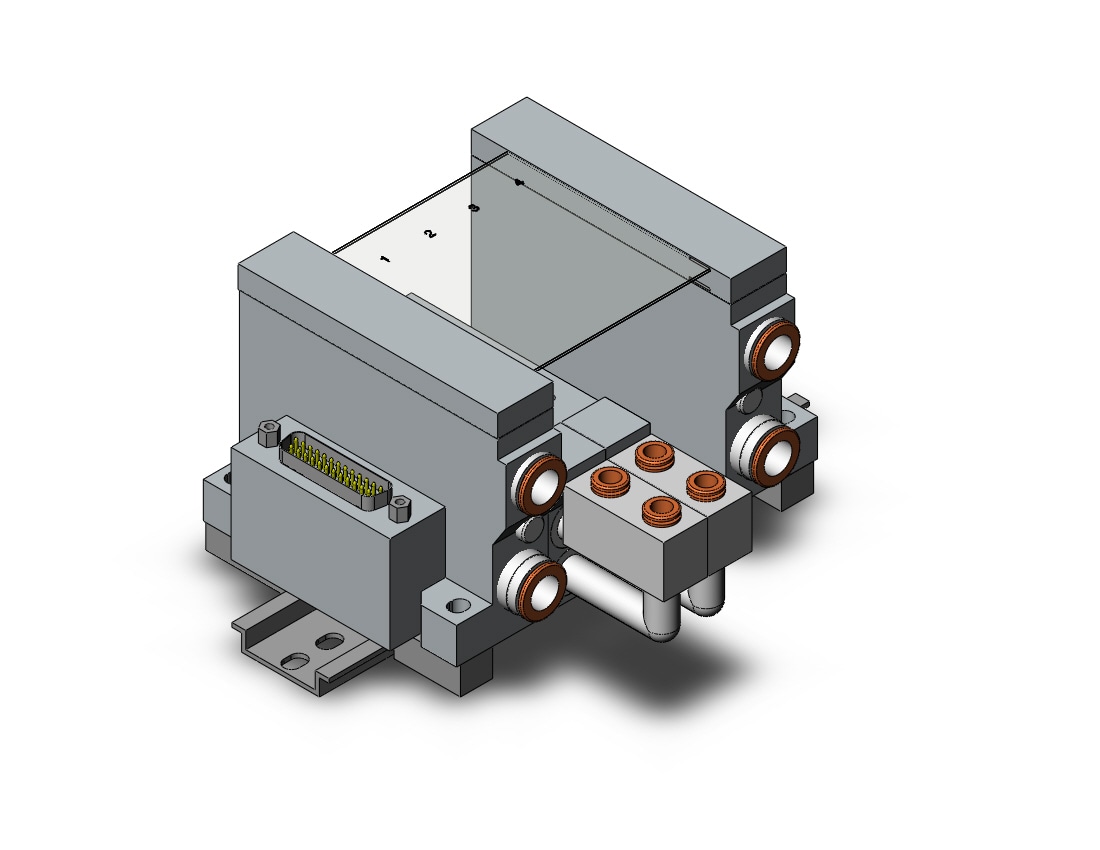 SMC VV5Q21-04L6FU0-DN mfld, plug-in, vq2000, VV5Q* MANIFOLD VQ 4/5 PORT