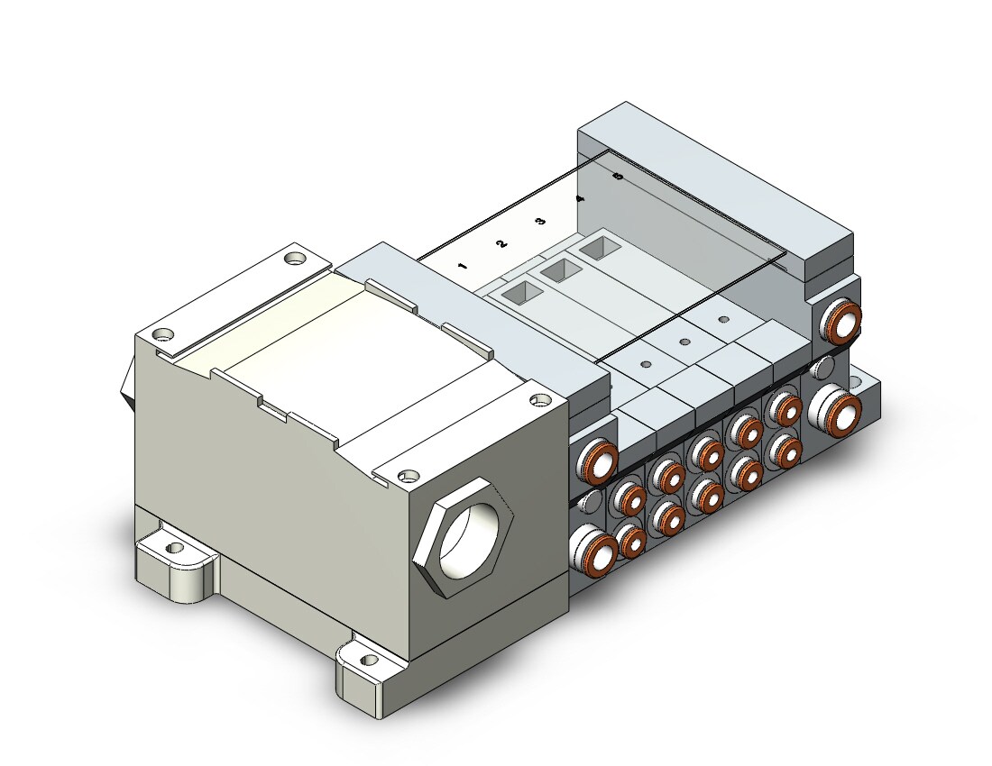 SMC VV5Q21-05C4T0-N mfld, plug-in, VV5Q* MANIFOLD VQ 4/5 PORT