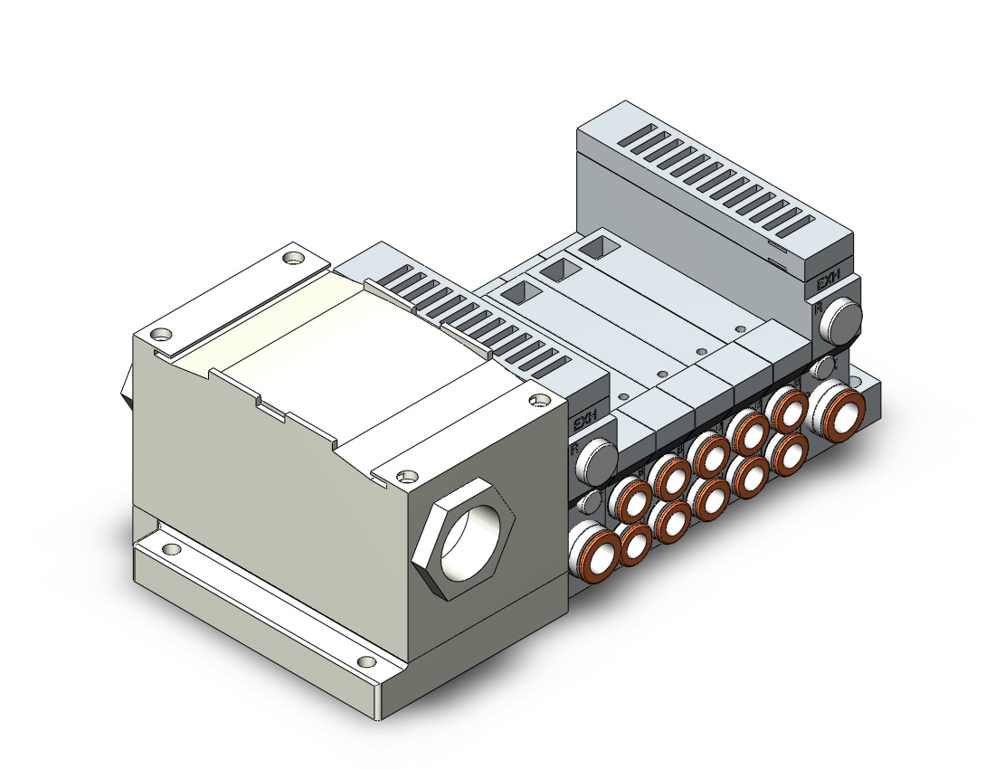 SMC VV5Q21-05C8T0-SW mfld, plug-in, vq2000, VV5Q* MANIFOLD VQ 4/5 PORT