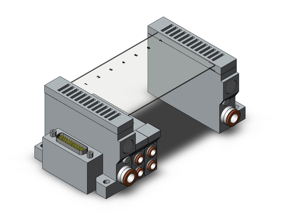 Smc Vv5q21-07n7fu0-ns Mfld, Plug-in, Vq2000, Vv5q* Manifold