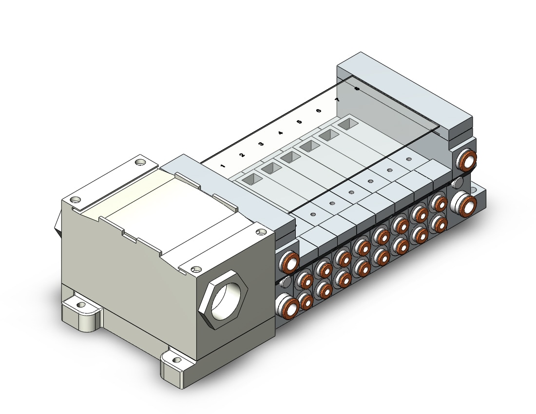 SMC VV5Q21-08C4T0-N mfld, vq2000, VV5Q* MANIFOLD VQ 4/5 PORT