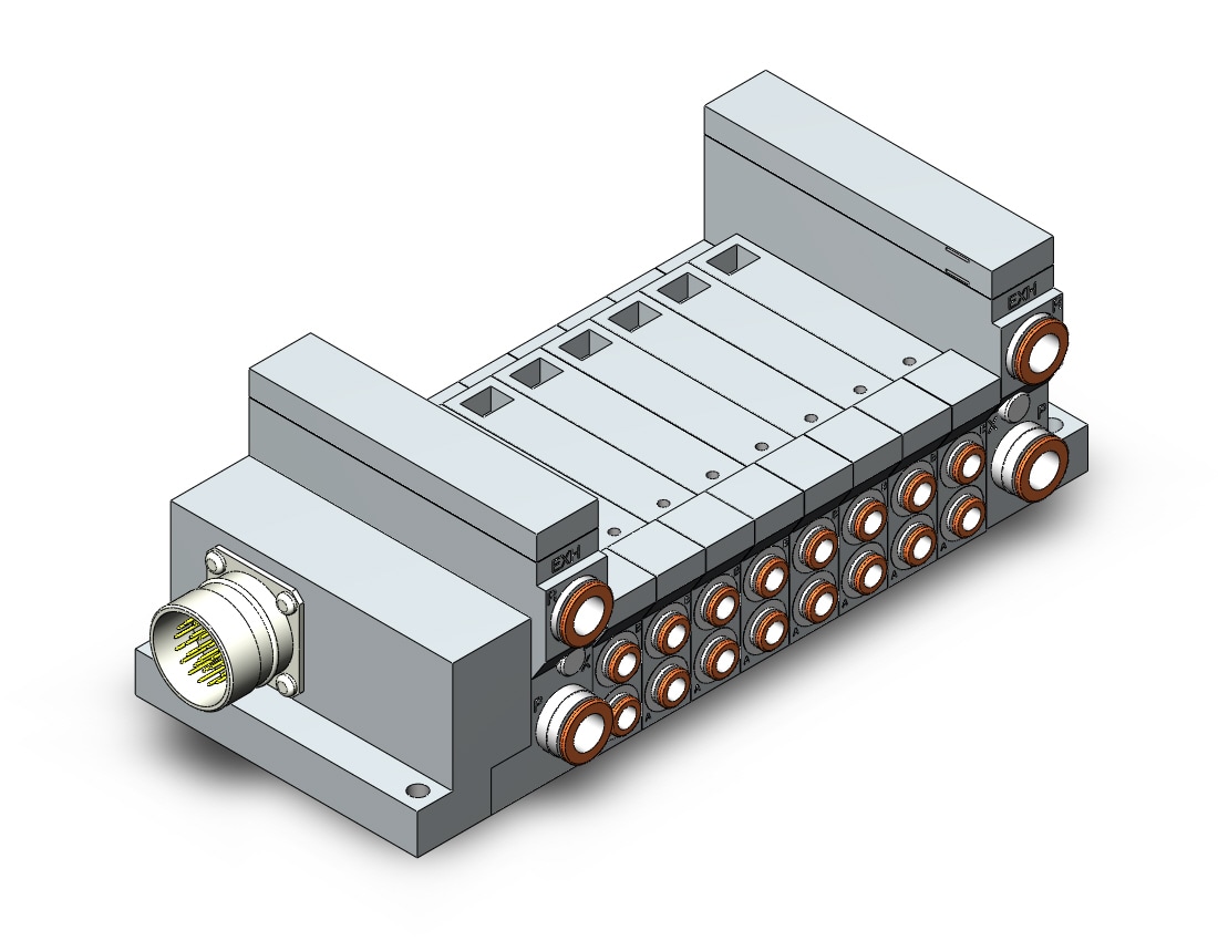 SMC VV5Q21-08C6M0-W mfld, plug-in, VV5Q* MANIFOLD VQ 4/5 PORT