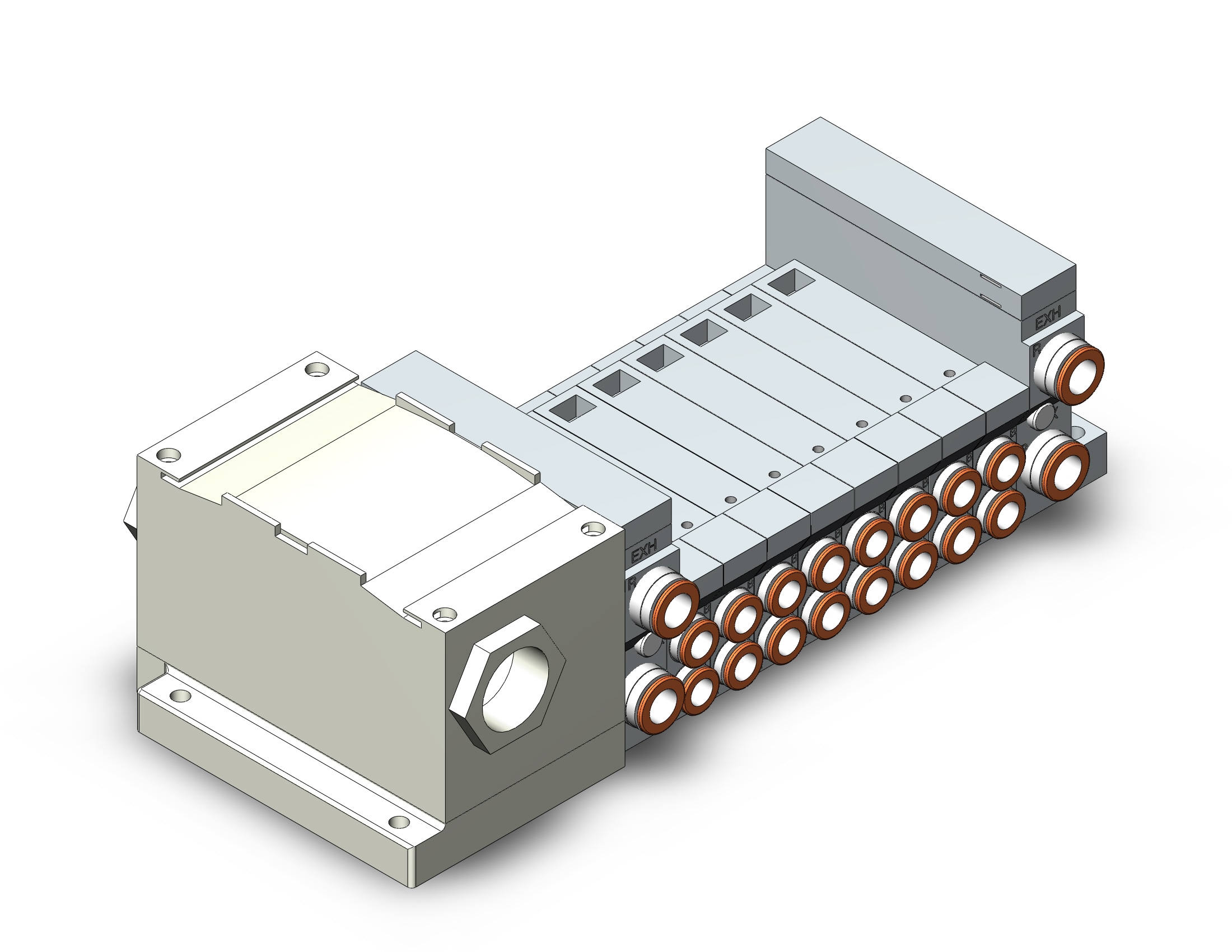 SMC VV5Q21-08C8T0-W mfld, plug-in, vq2000, VV5Q* MANIFOLD VQ 4/5 PORT