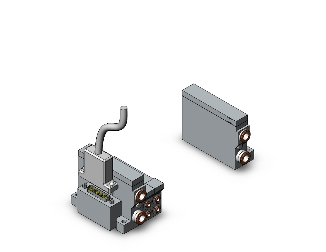 SMC VV5Q21-10N3FU2 mfld, plug-in, vq2000, VV5Q* MANIFOLD VQ 4/5 PORT