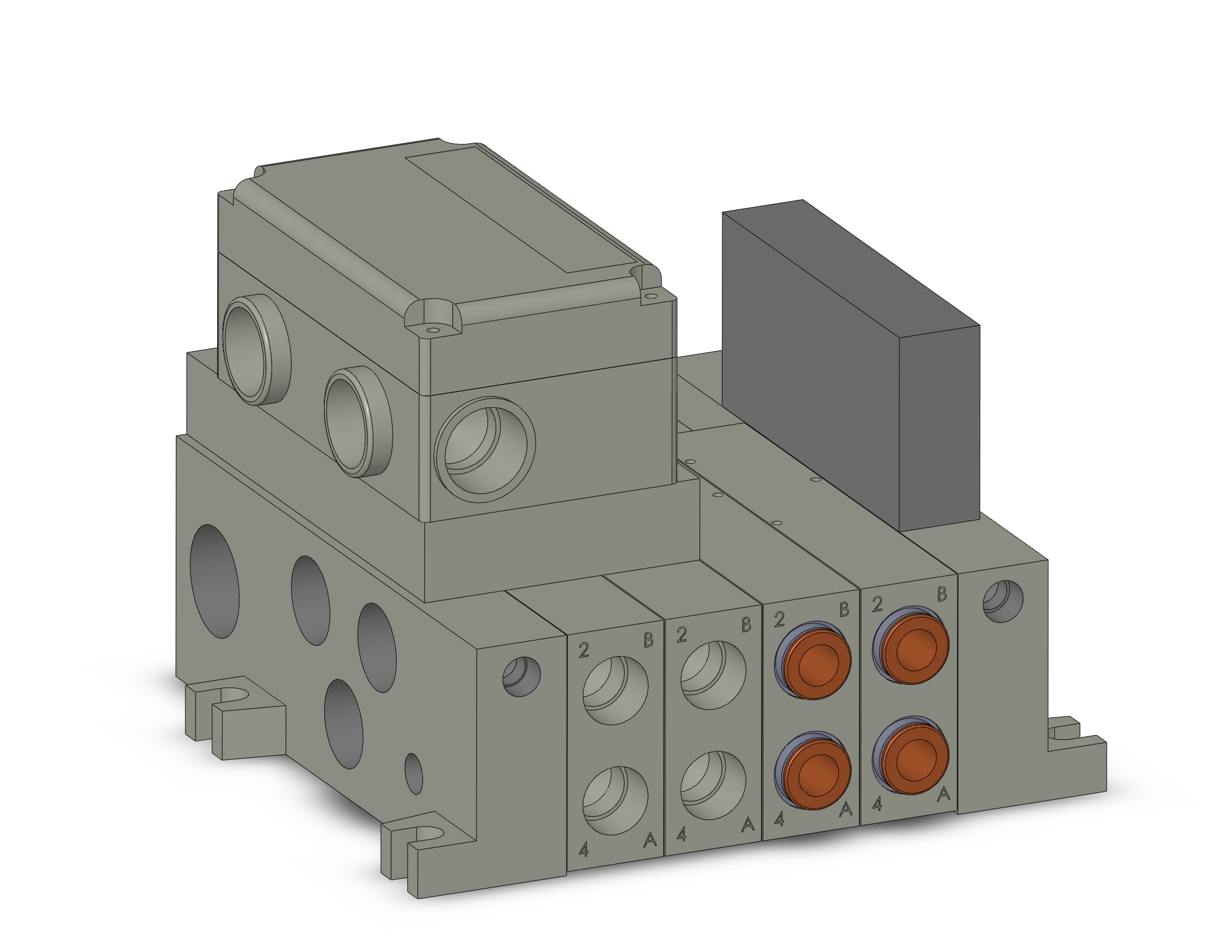 SMC VV5Q41-04C10SDQ-SUW vv5q manifold, 4/5 PORT SOLENOID VALVE