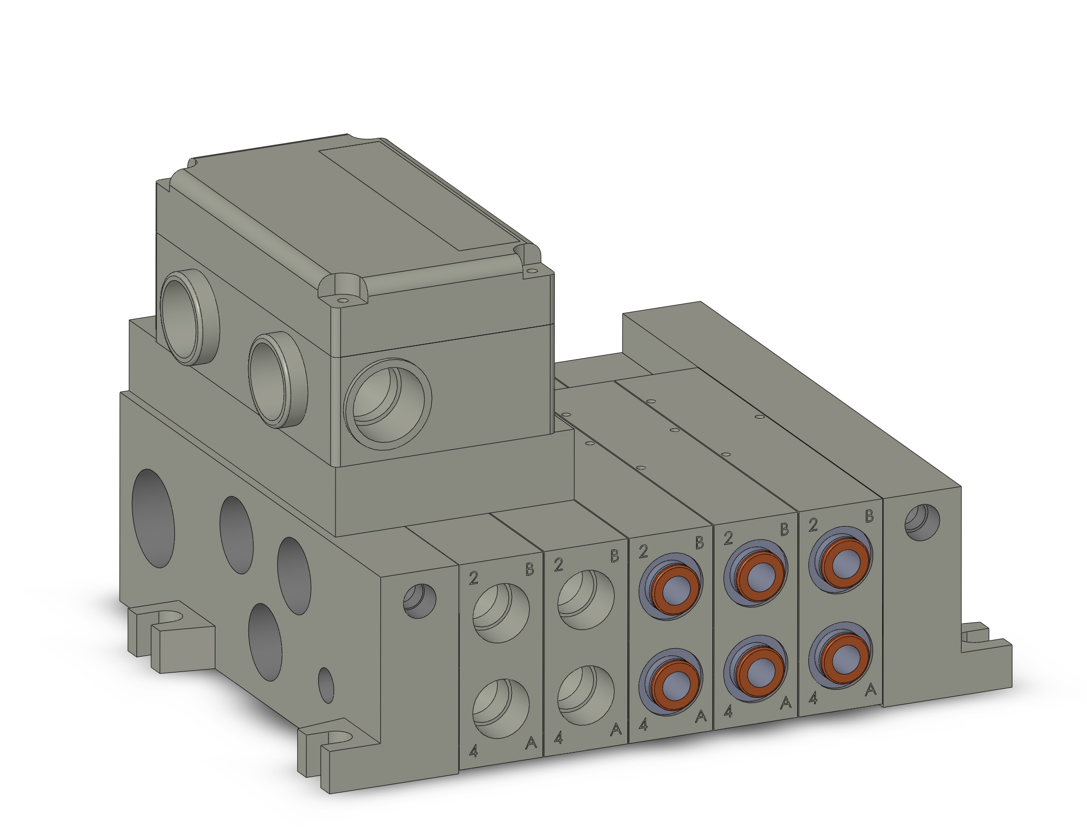 SMC VV5Q41-05C8SDQ-W vv5q manifold, 4/5 PORT SOLENOID VALVE