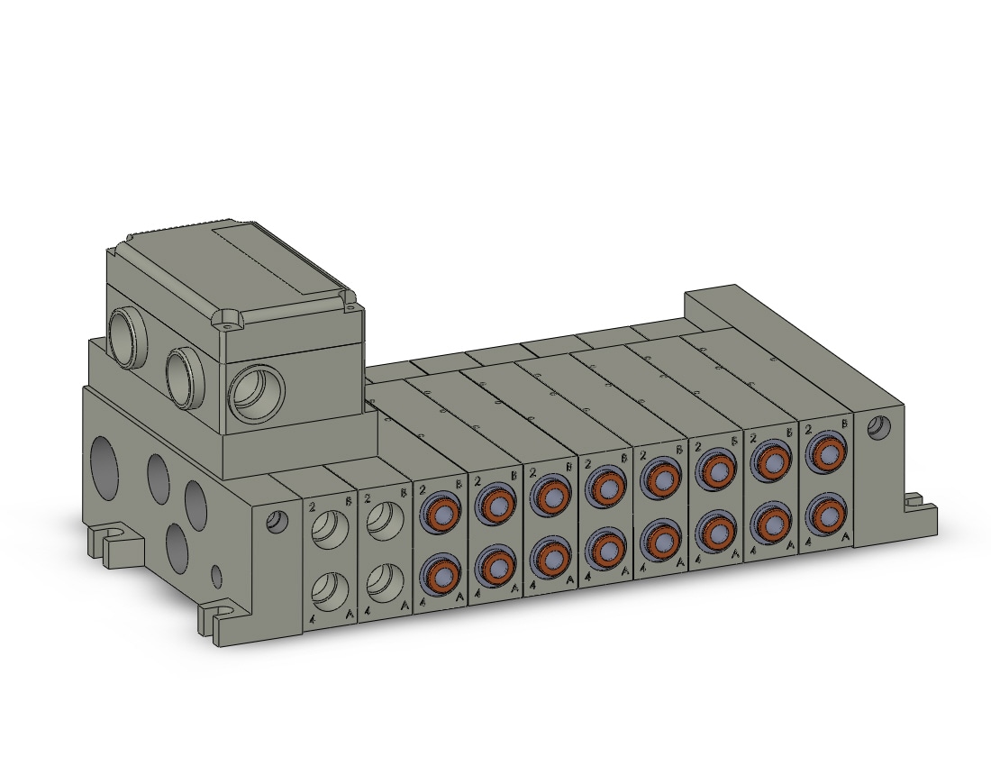 SMC VV5Q41-10C8SDQ-W vv5q manifold, 4/5 PORT SOLENOID VALVE