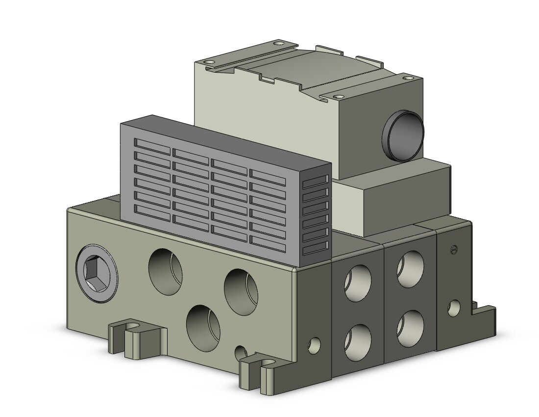 SMC VV5Q51-0204TTU-SD mfld, plug-in, vq5000, VV5Q51/55 MANIFOLD