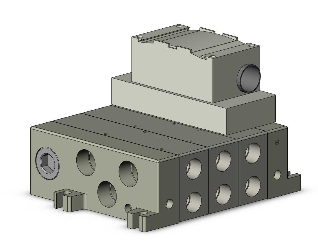 SMC VV5Q51-0304TU mfld, plug-in, vq5000, VV5Q51/55 MANIFOLD