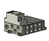 SMC VV5Q51-0404TD-W mfld, plug-in, vq5000, VV5Q51/55 MANIFOLD