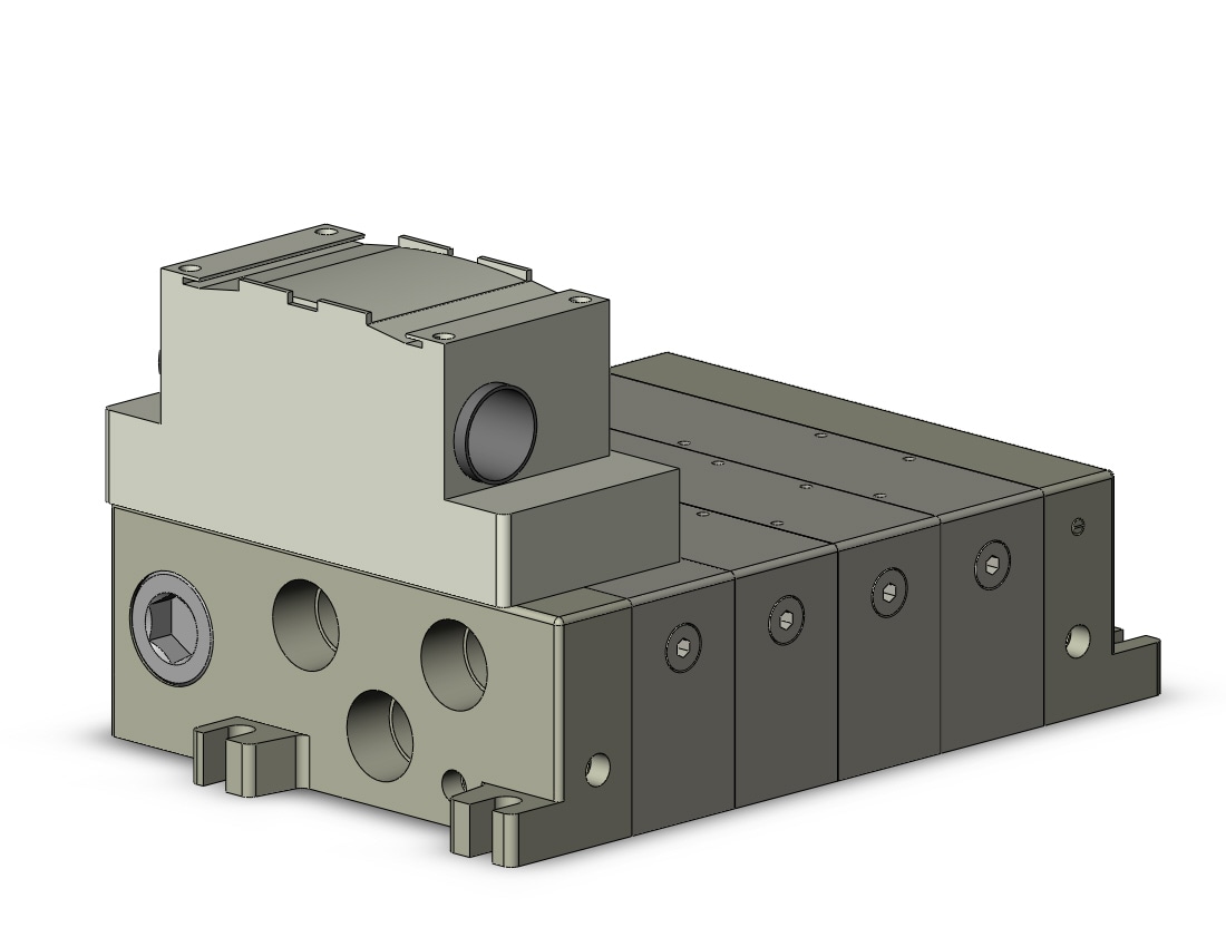 SMC VV5Q51-04BTTD mfld, plug-in, vq5000, VV5Q51/55 MANIFOLD