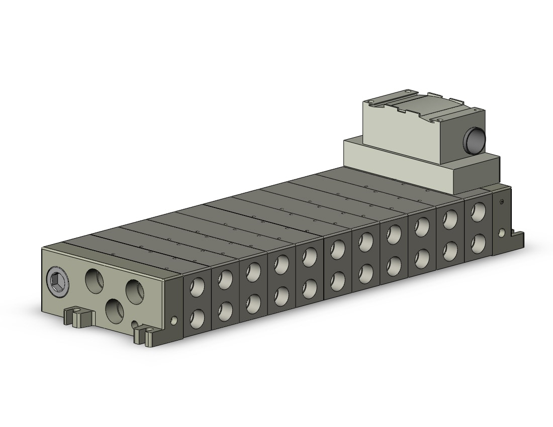 SMC VV5Q51-1104TTU mfld, plug-in, vq5000, VV5Q51/55 MANIFOLD