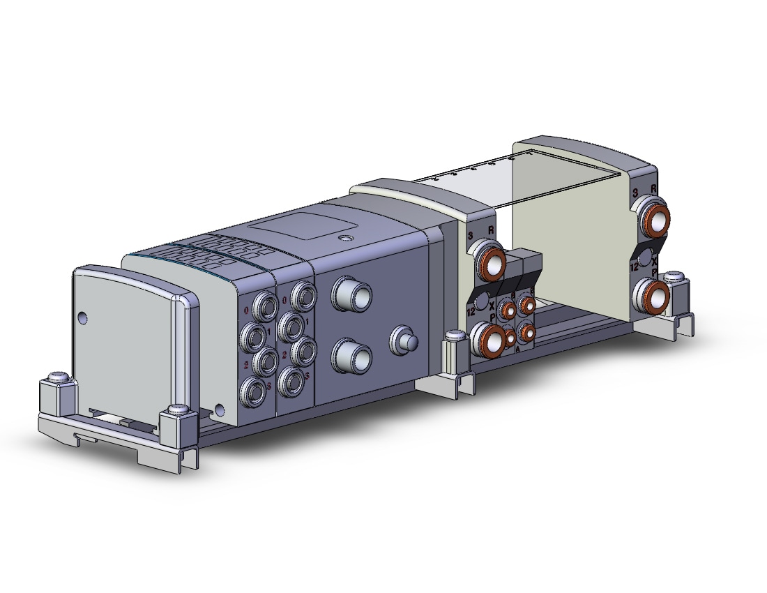 SMC VV5QC11-07N1SDZENN33-DN mfld, ether net si unit, VV5QC11 MANIFOLD VQC 5-PORT