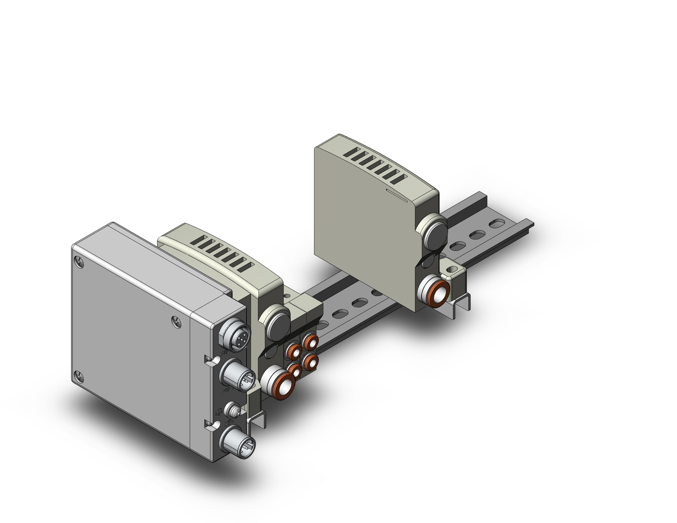 SMC VV5QC11-08C4SQB-DS mfld, plug-in, VV5QC11 MANIFOLD VQC 5-PORT