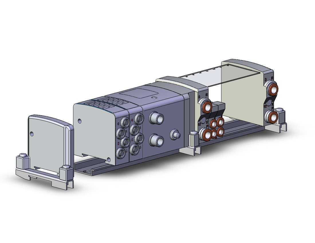 SMC VV5QC11-08N7SDZENN53-DN mfld, ether net si unit, VV5QC11 MANIFOLD VQC 5-PORT