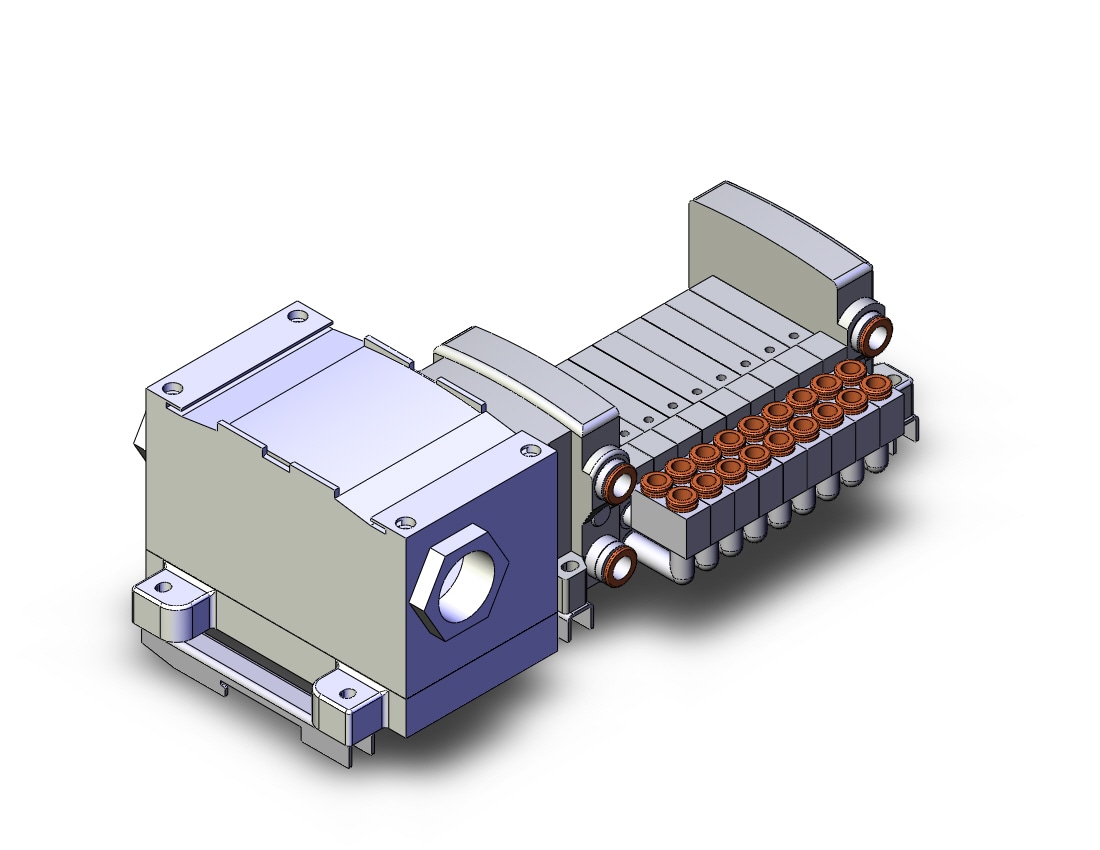 SMC VV5QC11-09L6TD0-D mfld, terminal block (ebw fit), VV5QC11 MANIFOLD VQC 5-PORT