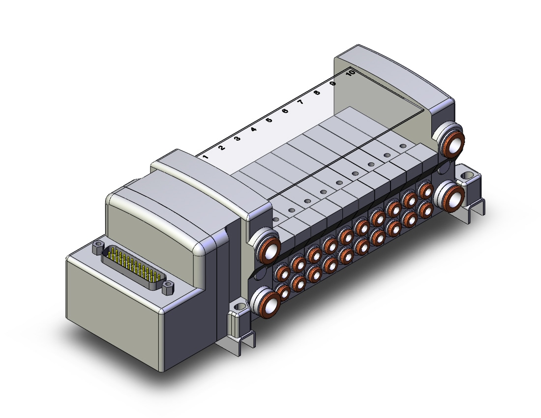 SMC VV5QC11-10C4FD0-D0N mfld, plug-in, d-sub connector, VV5QC11 MANIFOLD VQC 5-PORT