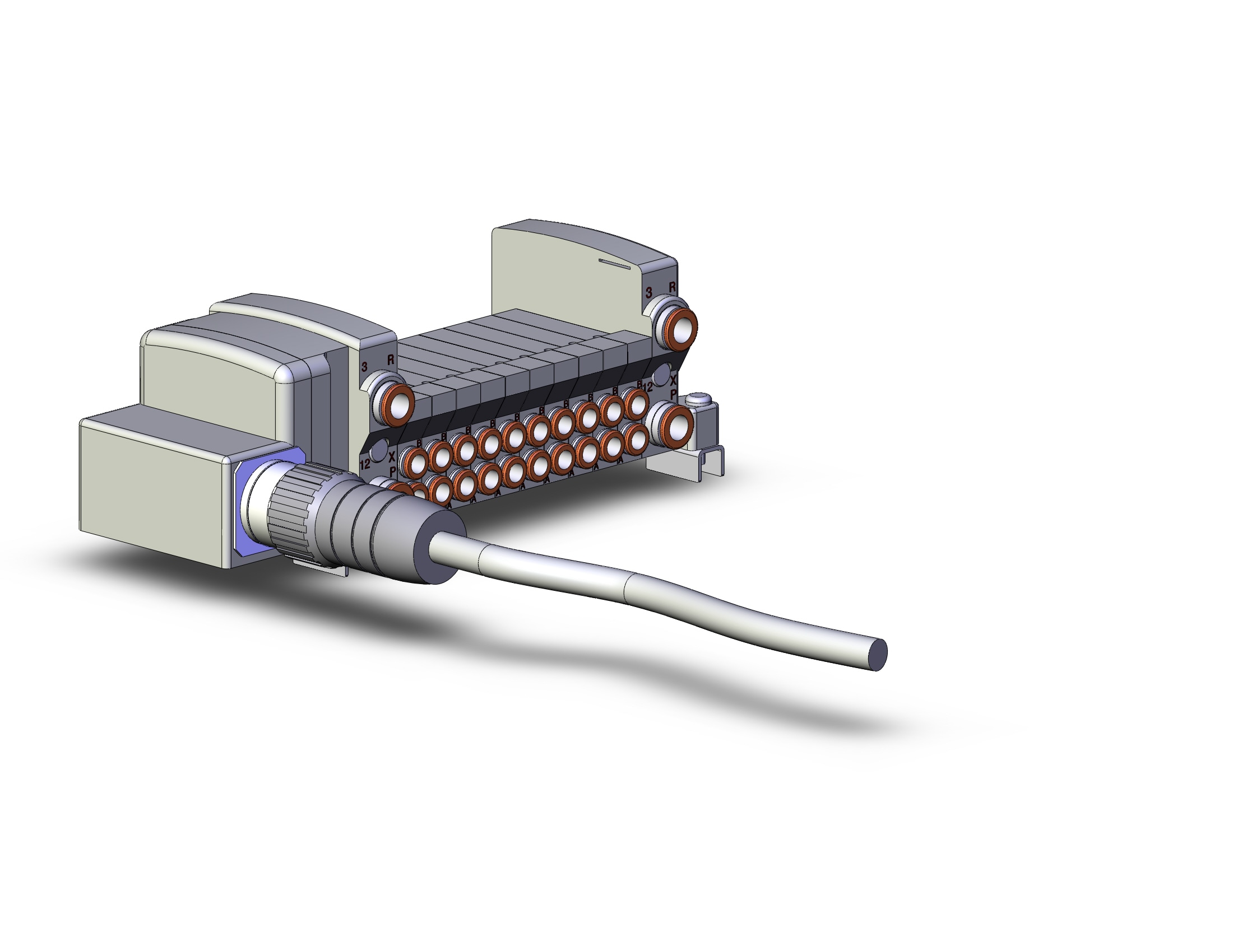 SMC VV5QC11-10C6MD3-D0 mfld, plug-in, multi-connector, VV5QC11 MANIFOLD VQC 5-PORT