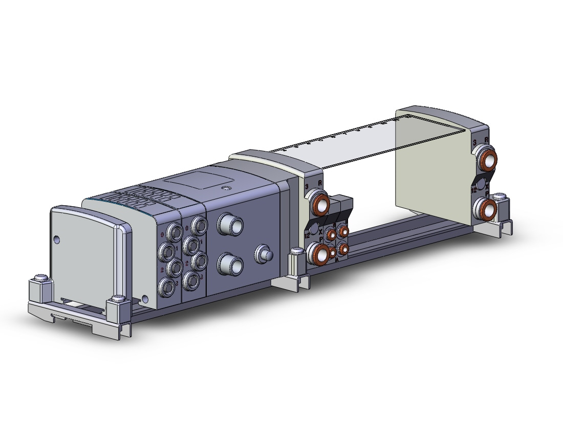 SMC VV5QC11-12N1SDZENN33-DN mfld, ether net si unit, VV5QC11 MANIFOLD VQC 5-PORT