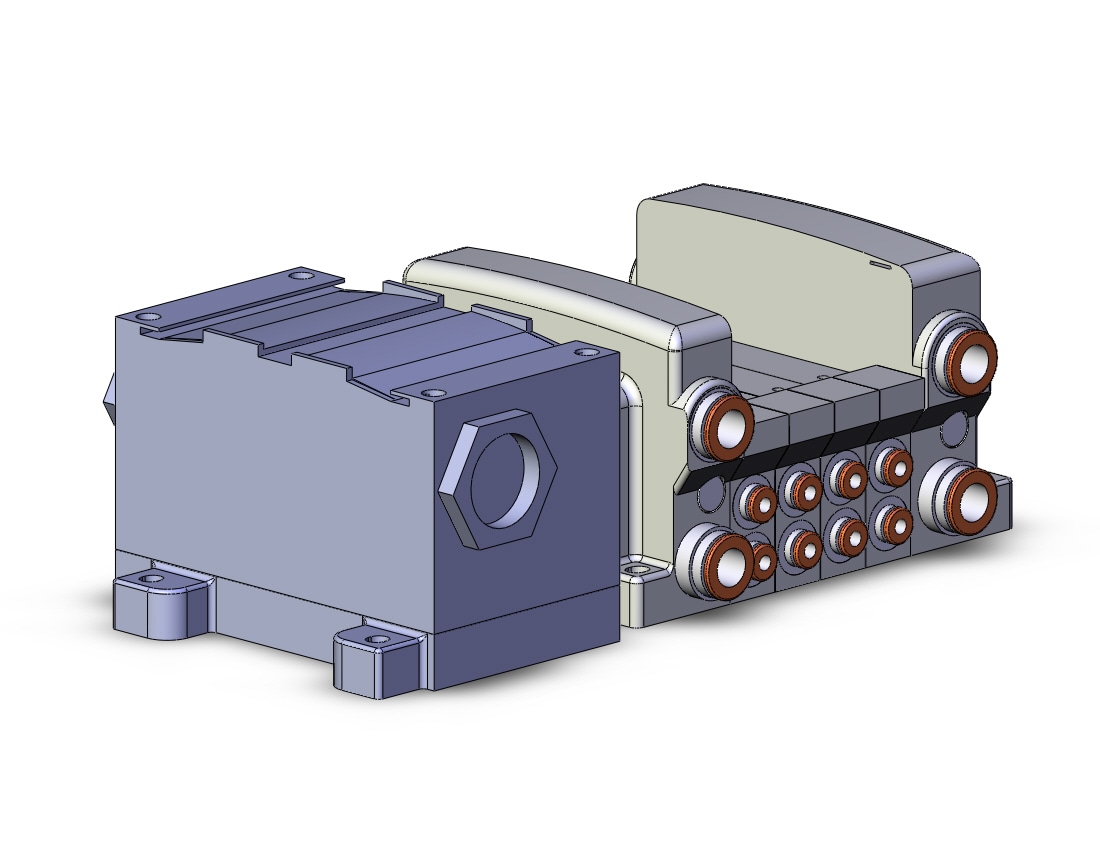 SMC VV5QC21-04C4TD0 vqc manifold, 4/5 PORT SOLENOID VALVE