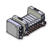 SMC VV5QC21-06C8SFAN-S vqc manifold, 4/5 PORT SOLENOID VALVE
