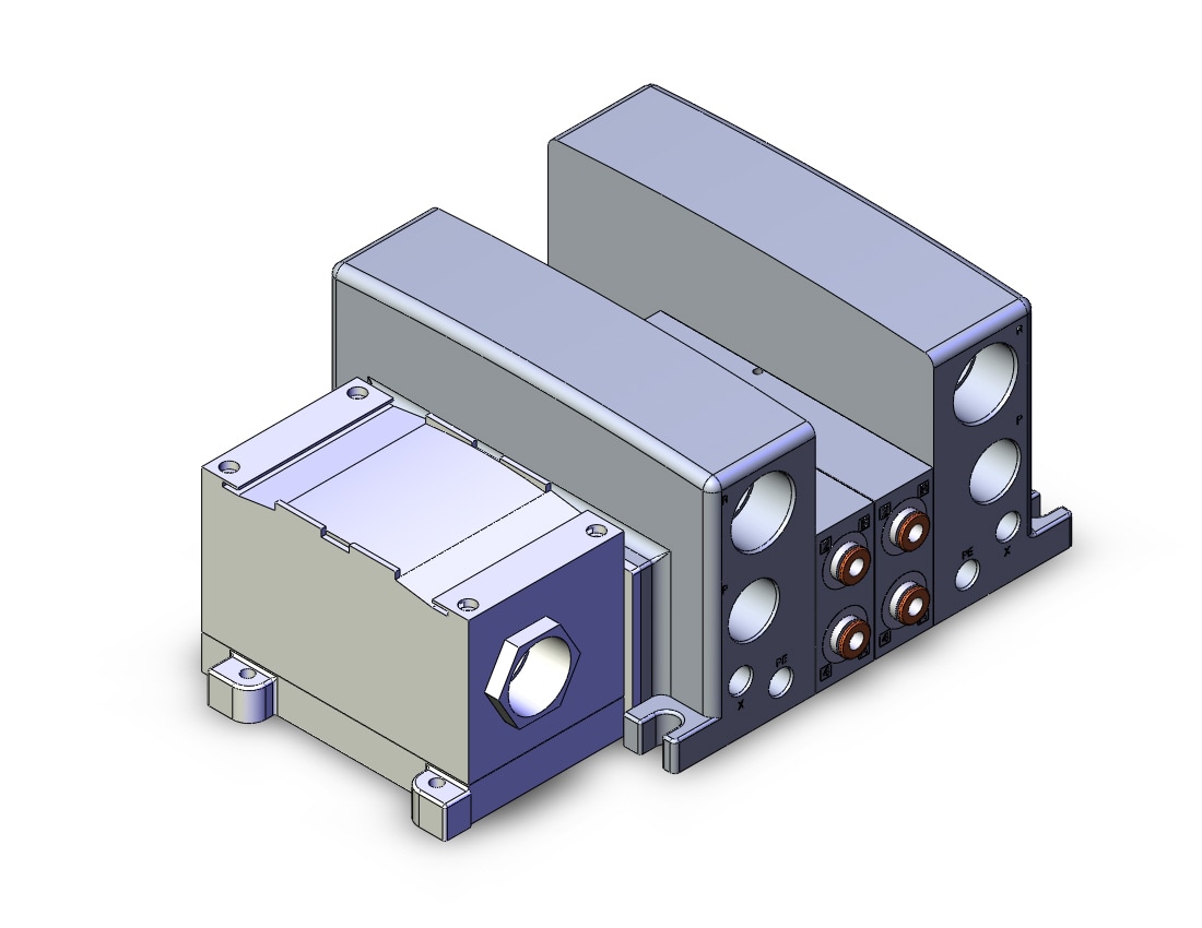 SMC VV5QC41-02C6TD0 vqc manifold, 4/5 PORT SOLENOID VALVE