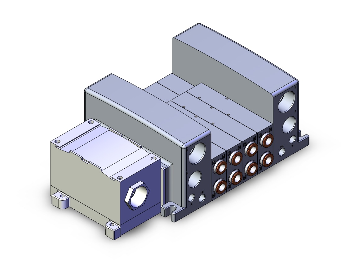 SMC VV5QC41-04N11TD0 vqc manifold, 4/5 PORT SOLENOID VALVE