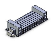 SMC VV5QC41-12C6MD0 vqc manifold, 4/5 PORT SOLENOID VALVE