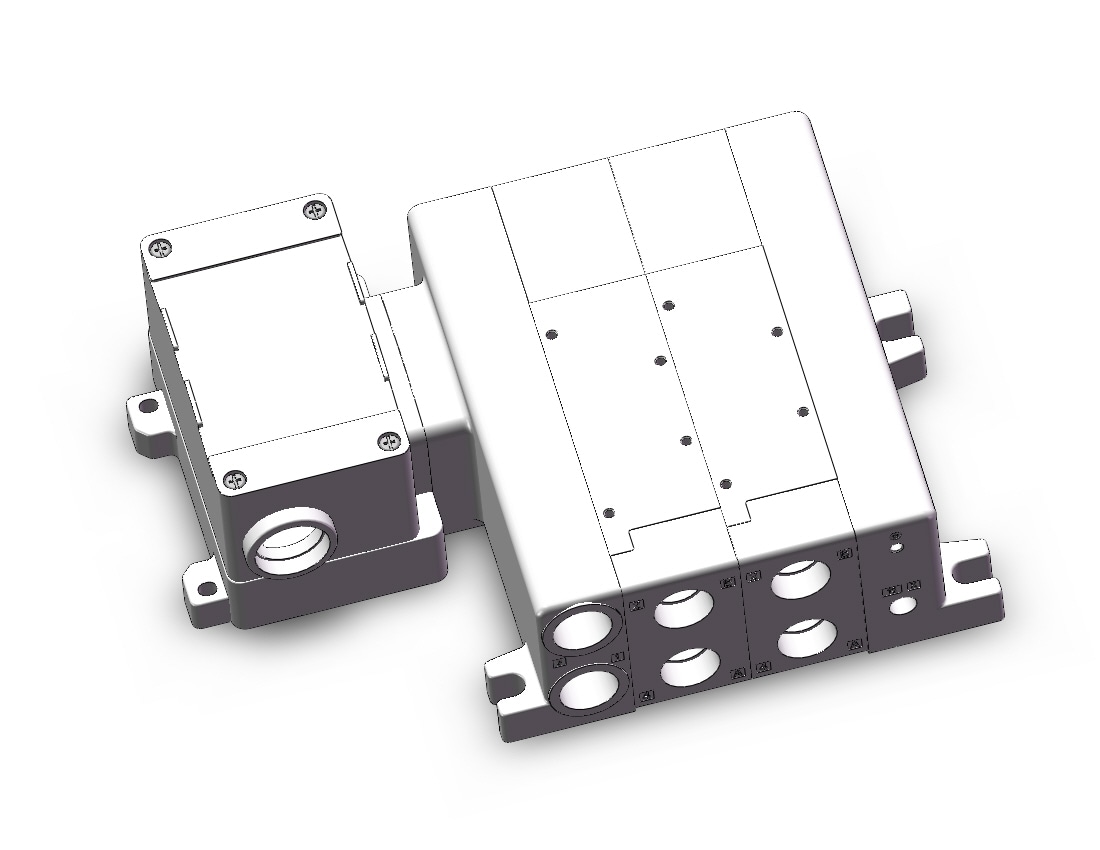 SMC VV5QC51-0204TTD0 manifold, VQC5000 SERIES