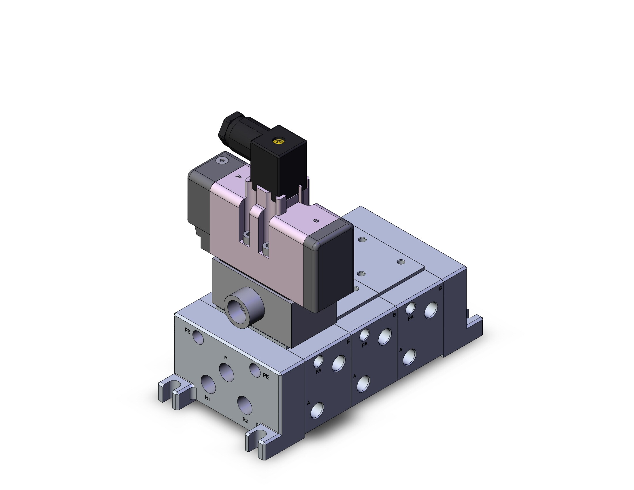 SMC VV713-02RT-E02BT3 iso standard manifold, 4/5 PORT SOLENOID VALVE