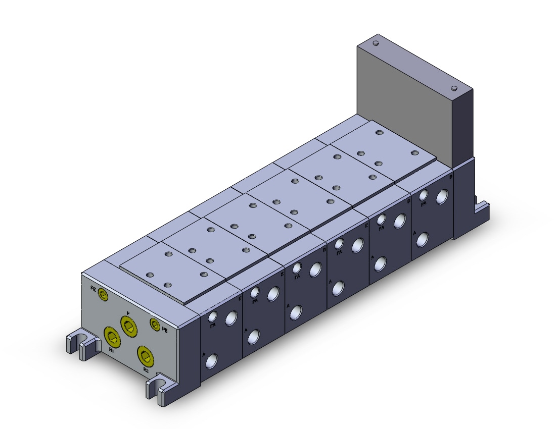 SMC VV716-02R-03USB iso standard manifold, 4/5 PORT SOLENOID VALVE