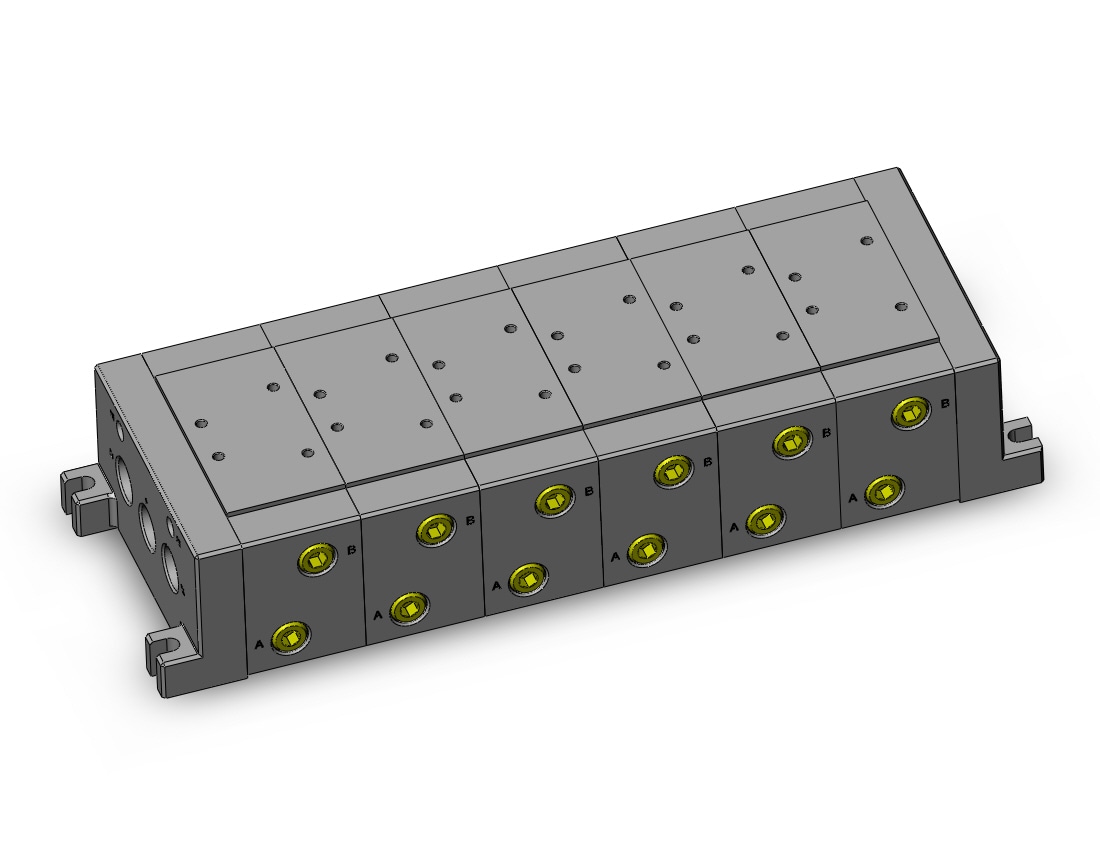 SMC VV726-03LF-04BF iso standard manifold, 4/5 PORT SOLENOID VALVE