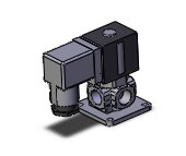 SMC VX3124M-02N-3DR1-B valve, media, VX3 3-WAY MEDIA VALVE